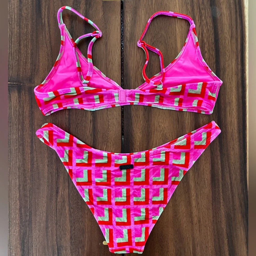 triangl swimwear Pink Geometric Bikini Set
